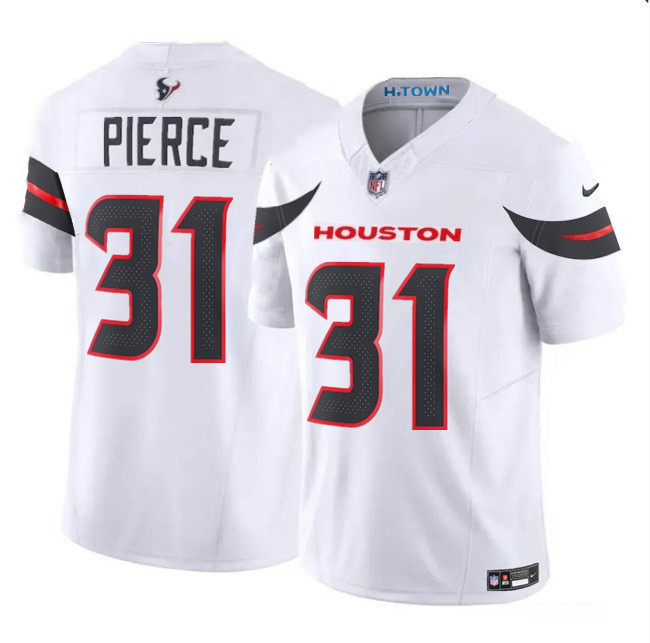 Men's Houston Texans #31 Dameon Pierce White 2024 Vapor F.U.S.E. Limited Football Stitched Jersey